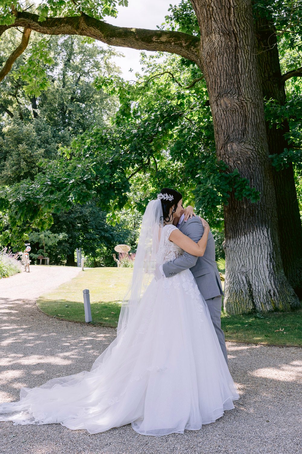 Chateau Mcely First Look Under Oak Tree First look under an old oak tree in the château park