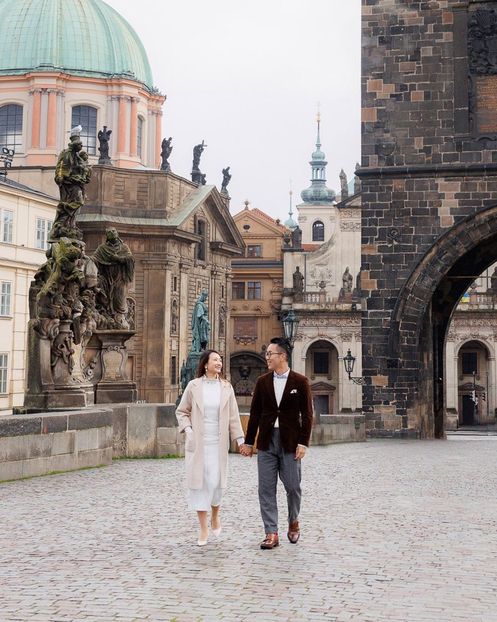 Prague Couple Photoshoot Charles Bridge Cover An Autumn Morning in Prague: Couple Photoshoot on Charles Bridge