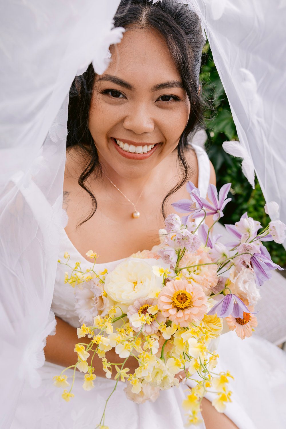 Villa Richter Bride Laughing Veil Bride laughing under her veil